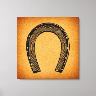 Western Hoefijzer Kunst  Antiek land Kunst Canvas Afdruk