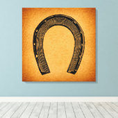 Western Hoefijzer Kunst Vintage Antiek Landkunst Canvas Afdruk (Insitu (Houten vloer))