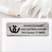 Western Hoefijzer Land Hout Rustieke Bruiloft Etiket (Insitu)