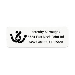 Western Hoefijzer Land Paard Boerderij Bruiloft Etiket