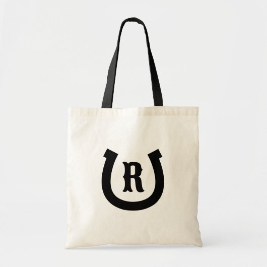 Western hoefijzer monogram aangepaste canvas tas (Voorkant)