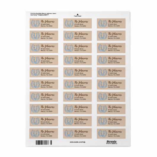 Western Hoefijzer Return Address Label (Full Sheet)