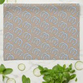 Western Hoefijzer Tan en Blue Kitchen Towel Theedoek (Gevouwen)