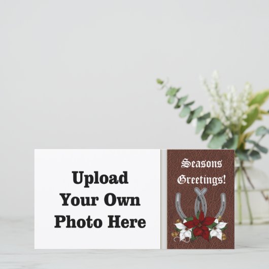 Western Hoefijzer Vakantie Fotokaart Feestdagenkaart (Staand voorkant)