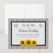 Western Hoefijzer van de Zonnebloem sparen de Datu Aankondigingskaart (Voorkant / Achterkant)