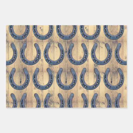 Western Hoefijzer van paardenstaarten en schuurpla Inpakpapier Vel (Voorkant 3)