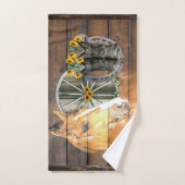 Western Hoefijzer van paardenwagon Cowboy Boots B Bad Handdoek (Handdoek)