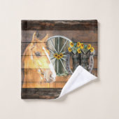 Western Hoefijzer van paardenwagon Cowboy Boots B Bad Handdoek (Wasdoekje)