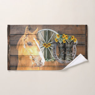 Western Hoefijzer van paardenwagon Cowboy Boots B Bad Handdoek