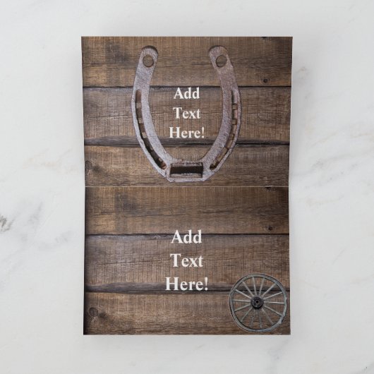 Western Hoefijzer van paardenwagon Cowboy Boots C Kaart (Binnen)