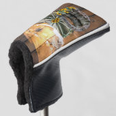 Western Hoefijzer van paardenwagon Cowboy Boots Golfheadcover (3/4 voorkant)