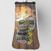 Western Hoefijzer van paardenwagon Cowboy Boots Golfheadcover (Draai 90)