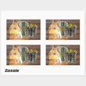 Western Hoefijzer van paardenwagon Cowboy Boots Rechthoekige Sticker (Vel)