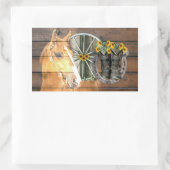 Western Hoefijzer van paardenwagon Cowboy Boots Rechthoekige Sticker (Tas)