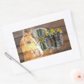 Western Hoefijzer van paardenwagon Cowboy Boots Rechthoekige Sticker (Envelop)