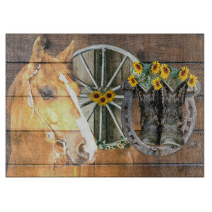 Western Hoefijzer van paardenwagon Cowboy Boots Snijplank