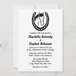 Western Hoefijzer voor bruiloft, land zwart Kaart