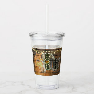 Western Hoefijzer zwoegwiel Cowboy Boots Acryl Drinkbeker