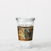 Western Hoefijzer zwoegwiel Cowboy Boots Acryl Drinkbeker (Achterkant)