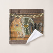 Western Hoefijzer zwoegwiel Cowboy Boots Bad Handdoek (Wasdoekje)