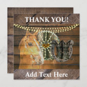 Western Hoefijzer zwoegwiel Cowboy Boots Bedankkaart (Voorkant / Achterkant)