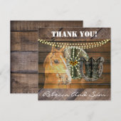 Western Hoefijzer zwoegwiel Cowboy Boots Bedankkaart (Voorkant / Achterkant)