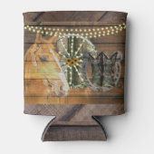 Western Hoefijzer zwoegwiel Cowboy Boots Blikjeskoeler (Voorkant)