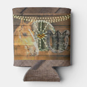 Western Hoefijzer zwoegwiel Cowboy Boots Blikjeskoeler (Achterkant)