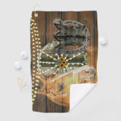 Western Hoefijzer zwoegwiel Cowboy Boots Golfhanddoek (Insitu)