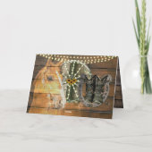 Western Hoefijzer zwoegwiel Cowboy Boots Kaart (Achterkant)