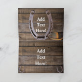 Western Hoefijzer zwoegwiel Cowboy Boots Kaart (Binnen)