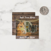 Western Hoefijzer zwoegwiel Cowboy Boots Notitiekaartje (Voorkant / Achterkant in situ)