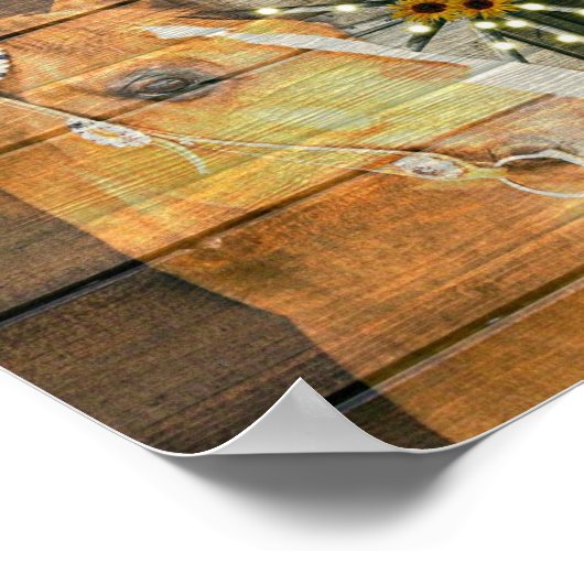 Western Hoefijzer zwoegwiel Cowboy Boots Poster (Hoek)