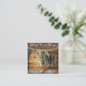 Western Hoefijzer zwoegwiel Cowboy Boots Vierkante Visitekaartje (Staand voorkant)