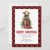 Western holiday card buffalo plaid wild west feestdagenkaart (Voorkant)