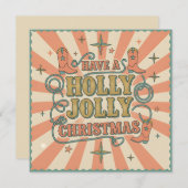 Western Holly Jolly Christmas  Feestdagenkaart (Voorkant / Achterkant)