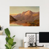 Western hoogland landschap Ranch Painting Poster (Thuiskantoor)