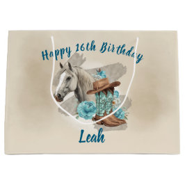 Western Horse Birthday Gift Bag –  Groot Cadeauzakje