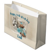 Western Horse Birthday Gift Bag –  Groot Cadeauzakje (Voorkant Gekanteld)