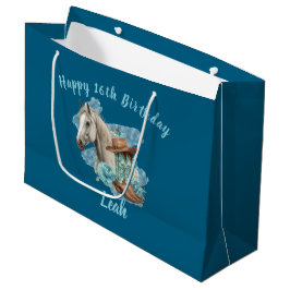 Western Horse Birthday Gift Bag – Navy  Groot Cadeauzakje
