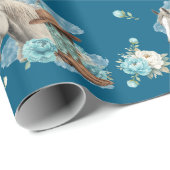 Western Horse Birthday Wrapping Paper – Navy Cadeaupapier (Rol Hoek)
