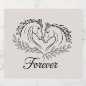 Western Horse Country Elegant Rustiek Huwelijk Bier Etiket (Enkel label)