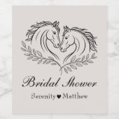 Western Horse Country Elegant Rustiek Vrijgezellen Wijn Etiket (Enkel label)