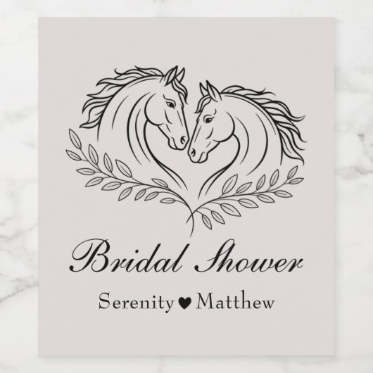 Western Horse Country Elegant Rustiek Vrijgezellen Wijn Etiket (Enkel label)