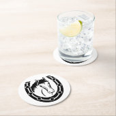 Western Horse Country Wedding Hoefijzer Rustiek Ronde Kartonnen Onderzetter (Insitu)