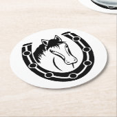 Western Horse Country Wedding Hoefijzer Rustiek Ronde Kartonnen Onderzetter (Gebogen)