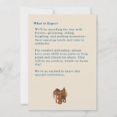 Western Horse Floral Birthday Invitation – Cream Kaart (Achterkant)