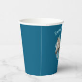 Western Horse Floral Equestrian- Navy Papieren Bekers (Rechts)