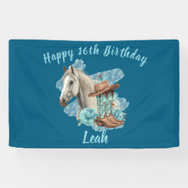 Western Horse Floral Equestrian- Navy Spandoek