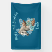 Western Horse Floral Equestrian- Navy Spandoek (Verticaal)